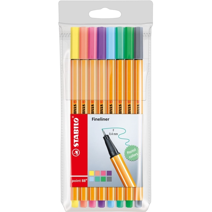 Fineliner STABILO® point 88® Etui "Pastell" Papersmart