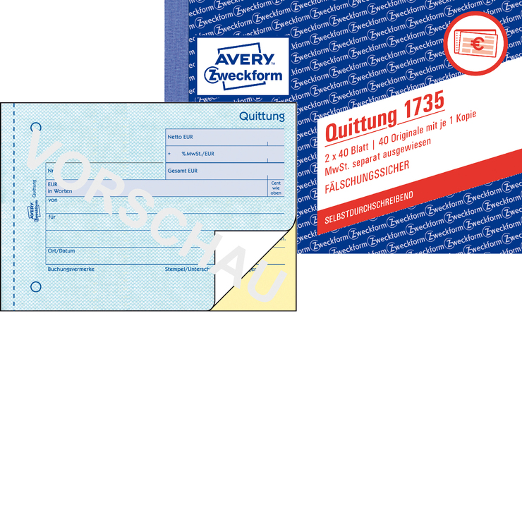 avery zweckform 1735 quittung 2 stück 1735 2 pour noël