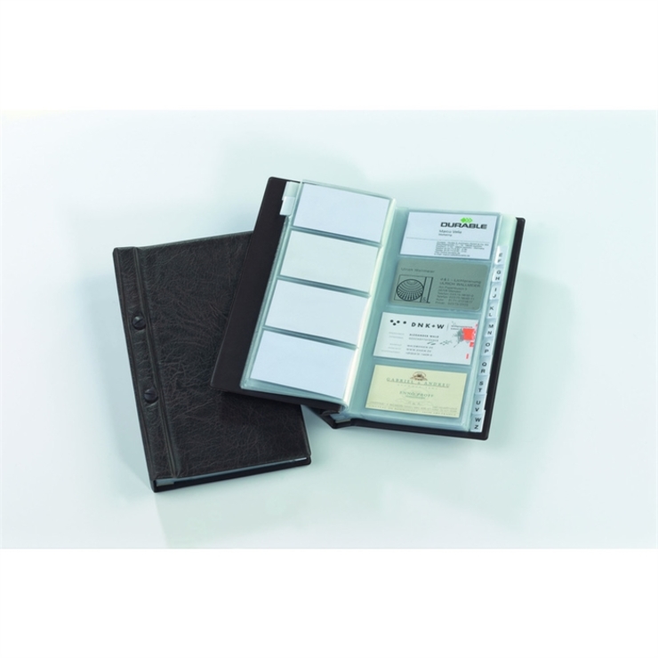 10 x Durable Visitenkartenhüllen Visifix A4 für 20 Karten 90 x 57mm transparent 