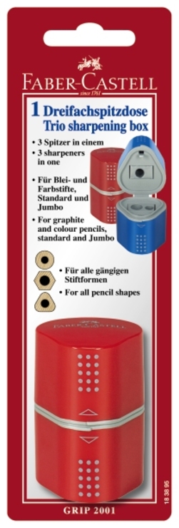 Spitzer blau Dreifachspitzdose Dosenanspitzer GRIP Faber Castell Anspitzer Spitz