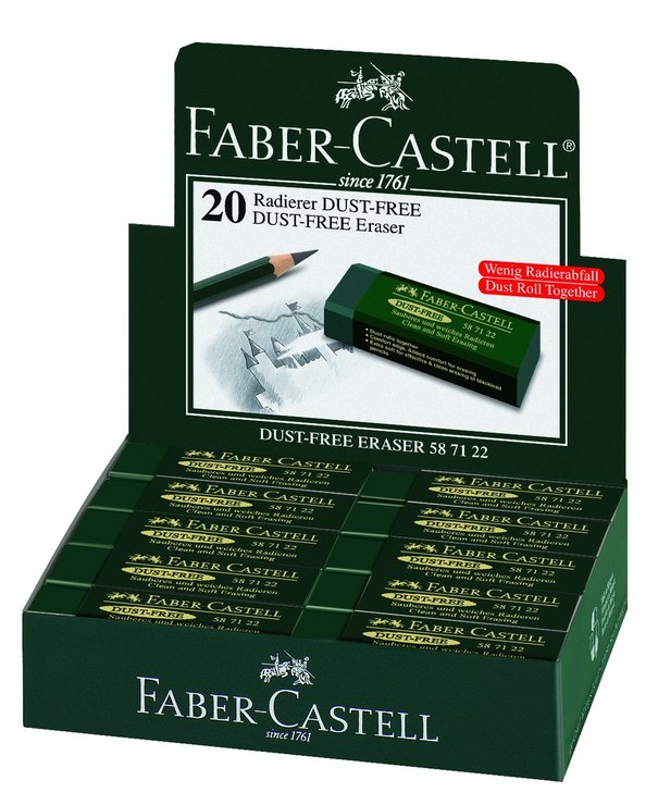 10x Faber-Castell Radiergummi Radierer Eraser Dust-free schwarz