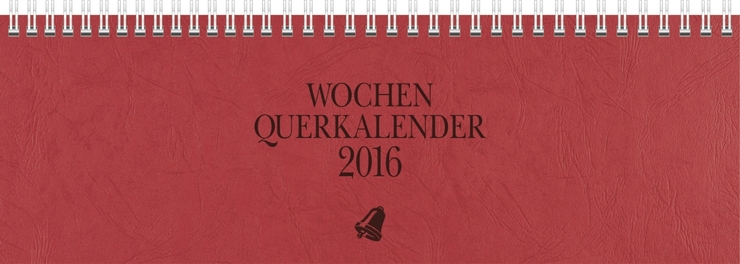 Karton 1 Woche// 2 Seiten 297 x 105 mm Glocken Querkalender Querterminbuch blau 1